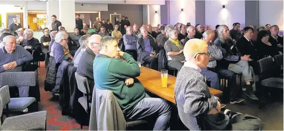  ?? SIMON MARSHALL ?? Southport FC Trust in Yellow fans at the open meeting at Railway Club, Southport