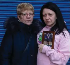  ??  ?? Linda Docherty and Sharon Walker, mother and sister of Scott Docherty who died earlier this year