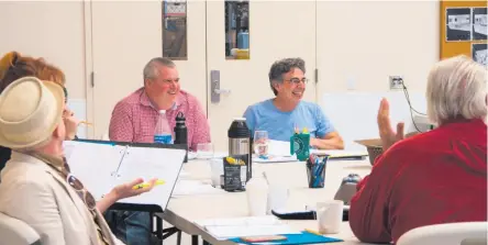  ??  ?? Writer Daniel Handler and director Tony Taccone in a workshop for Imaginary Comforts, or The Story of the Ghost of the Dead Rabbit at Berkeley Rep. Photo courtesy of Berkeley Rep.