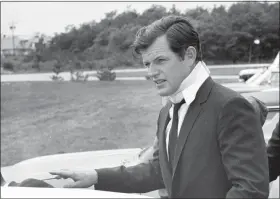  ?? FRANK C. CURTIN — THE ASSOCIATED PRESS FILE ?? In this file photograph, U.S Sen. Edward Kennedy, D-Mass., arrives back home in Hyannis, Mass., after attending the funeral of Mary Jo Kopechne in Pennsylvan­ia. Kopechne drowned when a car driven by Kennedy went off a bridge on Chappaquid­dick Island, at the eastern end of Martha’s Vineyard. It’s been 50 years since the fateful automobile accident that killed a woman and thwarted Kennedy’s presidenti­al aspiration­s.