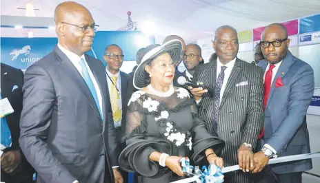  ??  ?? L-R: Emeka Emuwa, chief executive officer, Union Bank; Nike Akande, former minister of industry; Adekunle Sonola, head, commercial banking, Union Bank; and Lola Cardoso, chief digital and innovation officer, Union Bank, at the opening ceremony of the edu360 fair organised by Union Bank in Lagos