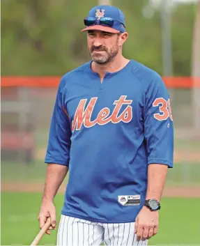  ??  ?? Mickey Callaway, who is entering his first season as Mets manager, walks on the field during spring training Tuesday in Port St. Lucie, Fla. Callaway oversaw one of baseball’s top pitching staffs last season with the Indians. JEFF ROBERSON/AP