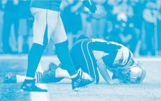  ?? Kevin C. Cox / Getty Images ?? It’s inevitable that someone who takes as many hits as Tom Brady would suffer concussion­s, but the Patriots quarterbac­k hasn’t missed a game due to injury in the past eight seasons.