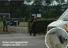  ?? FOTO JTH ?? De bom werd opgehaald door ontmijners van DOVO.