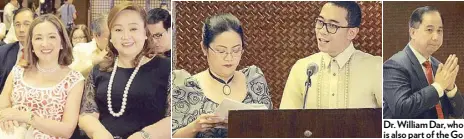  ??  ?? Marissa Concepcion and Alice Eduardo of the Sta. Elena Constructi­on & Developmen­t Corporatio­n Hosts Pamela Asis-Layugan and TOSP alumnus Ernest Acar Dr. William Dar, who is also part of the Go Negosyo projects, is one of the national judges.