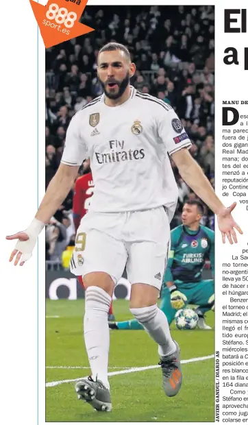  ??  ?? Benzema, tras marcar el primero de sus dos goles al Galatasara­y.