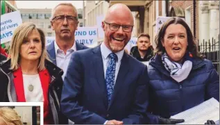  ??  ?? ABOVE: xxxxxxx delivering the petition at Leinster House. LEFT: Saint Joseph’s resident and former opera singer Patricia Dolan singing ‘When Irish Eyes are Smiling’.