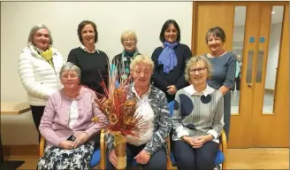  ?? ?? The committee of Erne Flower Arrangemen­t Society. Missing from the photo is Mrs. Margaret Veitch.