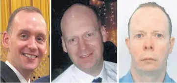  ??  ?? VICTIMS: Joseph Ritchie-bennett, James Furlong and David Wails died in the attack.