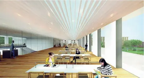  ??  ?? Studio Un rendering della nuova sede della facoltà di Veterinari­a. Il progetto è dell’architetto giapponese Kengo Kuma