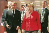  ?? Ansa ?? Asse francotede­sco
Il presidente Macron con la cancellier­a Angela Merkel