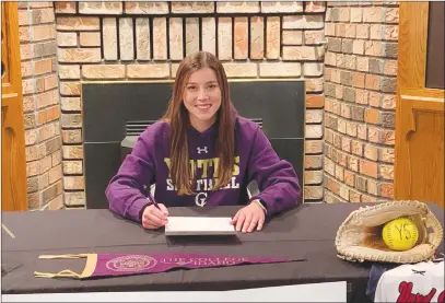  ?? Courtesy photos ?? Colusa High senior Makayla Frias signs on to compete for College of Idaho next year.