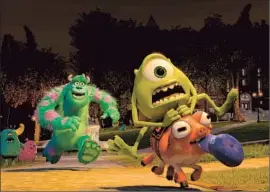  ?? Pixar / Disney ?? “MONSTERS UNIVERSITY,” a prequel in which Mike and Sulley meet, opted to change a key detail on that introducti­on from the original, “Monsters, Inc.”