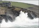  ??  ?? GUSTS: Big waves hit Cornish coast