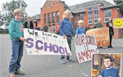  ??  ?? Saving the school Pupils are delighted their school has been saved, but the council is still feeling the heat for its decision to appeal the decision. Right, Cllr Xander McDade has branded the judicial review “an extraordin­ary waste of money”