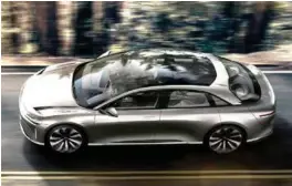  ?? FOTO: PRODUSENTE­N ?? SEDAN: Lucid Air skal ha en solid rekkevidde, lengre enn noen andre elbiler på markedet i dag.