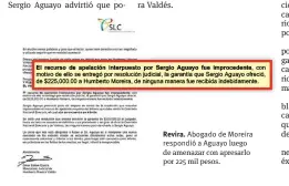  ??  ?? Revira. Abogado de Moreira
respondió a Aguayo luego de amenazar con apresarlo por 225 mil pesos.