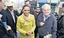  ?? JOHNNY MORAIS/FUTURA PRESS ?? • Marina Silva (Rede): Esteve no Ambulatóri­o Médico de Cangaíba, na zona leste de São Paulo, acompanhad­a de correligio­nários.