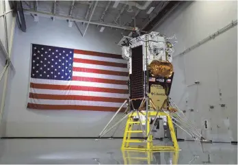  ?? FOTO: NICK RIOS/DPA ?? Das US-Unternehme­n Intuitive Machines mit Sitz im texanische­n Houston will am 14. Februar den Lander „Nova-C“zum Mond schicken.