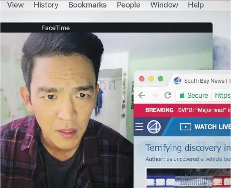  ?? CTMG ?? John Cho does a superb job of portraying a father who gradually falls apart as he looks for his missing daughter in the new movie Searching.