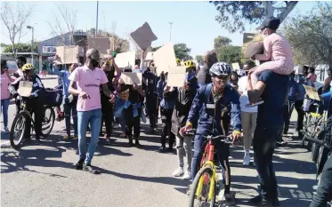  ??  ?? THE Langa community demonstrat­ed outside the area’s police station at the weekend. They claimed the police failed to prioritise rape cases.