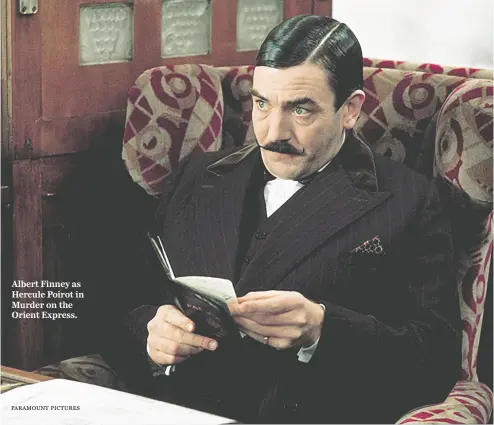  ?? PARAMOUNT PICTURES ?? Albert Finney as Hercule Poirot in Murder on the Orient Express.