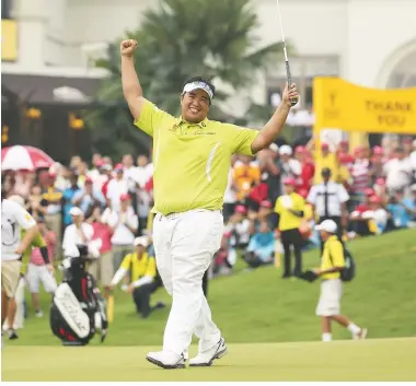  ??  ?? Maiden success: victory at the 2013 Maybank Malaysian Open