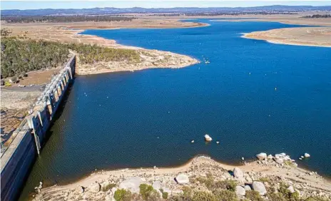  ??  ?? WATER SOURCE: Leslie Dam, 11kms outside of Warwick, is one of the water sources ailing in the dry conditions. There is concern that these water sources could run dry in the coming months.