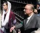  ?? — AP ?? Ex-Pakistani President Asif Ali Zardari leaves the high court daughter Asifa Bhutto Zardari in Islamabad on Monday.