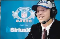  ?? BRANDON WADE THE ASSOCIATED PRESS ?? Bills draftee quarterbac­k Josh Allen after the Bills traded up to acquire the suddenly controvers­ial player.