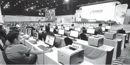  ??  ?? ASEAN-READY – The Internatio­nal Media Center is up and running with computer units available for use to the accredited members of the media who will cover the 31st Associatio­n of Southeast Asian Nations Summit and Related Meetings in Pasay City. A...