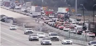  ?? FILE ?? Delays are common on Interstate 95. This one was due to a multi-vehicle crash after the exit to Hillsboro Boulevard in Deerfield Beach.