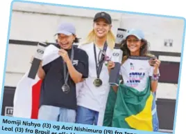  ??  ?? Momiji Nishya
(13) og Aori
Leal (13) fra Nishimura
Brasil er alle (19) fra Japan klare for OL og Rayssa i Tokyo.