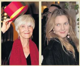  ??  ?? > Birthdays: Sheila Hancock, left, and Drew Barrymore