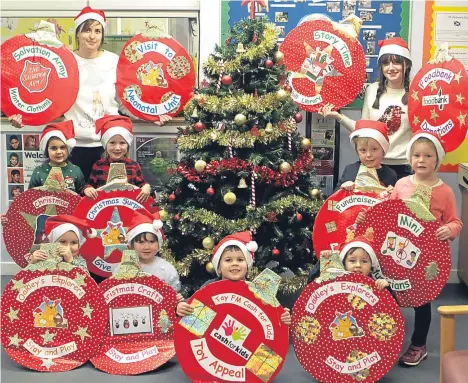  ??  ?? TWELVE children from the Teddy Bear Club Nursery in Dundee wore festive attire to launch its 12 Days of Christmas campaign.
The nursery has created a festive calendar of fundraisin­g events, activities, visits and open days aimed at involving the local...