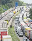  ??  ?? Operation Stack blighted Kent’s roads in 2015