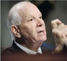  ?? ANDREW HARNIK/THE ASSOCIATED PRESS ?? U.S. Sen. Ben Cardin, the top Democrat on the Foreign Relations Committee, has announced he opposes the nuclear deal with Iran.