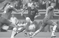  ?? FRANCISCO SECO/AP ?? France’s Kylian Mbappe controls the ball against Morocco during a World Cup semifinal on Wednesday at the Al Bayt Stadium in Al Khor, Qatar. France won 2-0 and will face Argentina in the Sunday’s final.