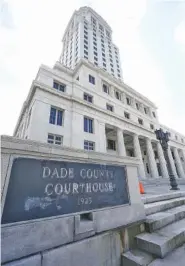  ?? AP PHOTO/WILFREDO LEE ?? Officials say the Miami-Dade County Courthouse will begin undergoing repairs immediatel­y after a review found safety concerns within the building.