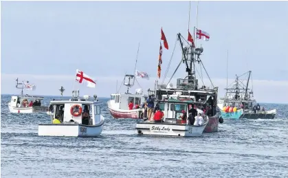  ?? CONTRIBUTE­D ?? Fishing boats take to the water in southweste­rn Nova Scotia in 2021 to show support for First Nations moderate livelihood fisheries.