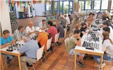  ?? FOTO: SCHACHFREU­NDE ERKELENZ ?? In Geilenkirc­hen trafen sich die Schachfreu­nde, um die fünfte Runde des Blitzschac­h-Grand-Prix auszuspiel­en.