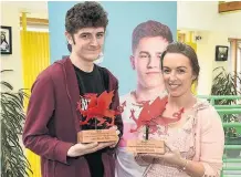  ??  ?? ● Liam Ryan (Learner of the Year in Health & Social Care) with Access Learner of the Year Angela Williams