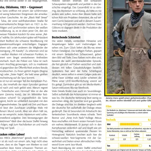  ??  ?? Jeremy Irons spielt einen geheimnisv­ollen Charakter, dessen wahre Identität sich erst später lüftet
Bild 2,5/3
Ton 3/3 2/2 9/10 1,5/2 8,5/10