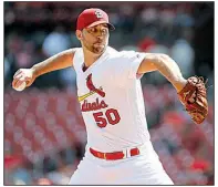  ?? AP/JEFF ROBERSON ?? St. Louis Cardinals pitcher Adam Wainwright allowed 1 unearned run on 8 hits in 7 innings during the Cardinals’ victory over the Washington Nationals on Wednesday. Wainwright’s 0.33 earnedrun average is the fifth-best single-season September ERA in big-league history with a minimum of four starts.