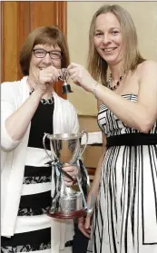  ??  ?? ‘Super Sub’ Marcella Brady receives her award from Lucy Molloy.