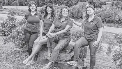  ?? CONTRIBUTE­D ?? Pam Murray (seated, centre right) is shown with three of her Invisible Fence Brand Nova Scotia staff, left to right: Michaela Meisner, Shelly Repchull and Bryanna Zwicker.