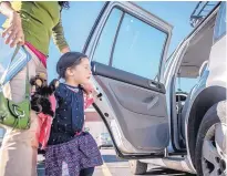  ?? ROBERTO E. ROSALES/ JOURNAL ?? Coraline Leon-Alcocer and her mother, Rita Leon, get into their car Thursday morning. Nearly two weeks ago, the car was stolen with Coraline inside, sparking a search until the 3-year-old was found alone in a parking lot that night.