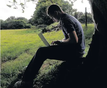  ??  ?? > Broadband speeds are still painfully slow in much of rural Wales