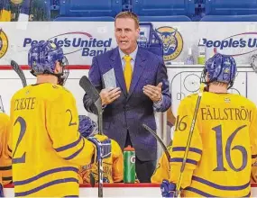  ?? Rob Rasmussen / Contribute­d via Quinnipiac Athletics ?? Quinnipiac coach Rand Pecknold.