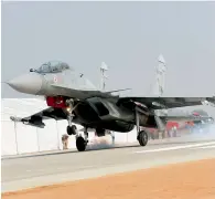  ?? PTI file ?? A fighter jet lands on Agra expressway in 2016. —